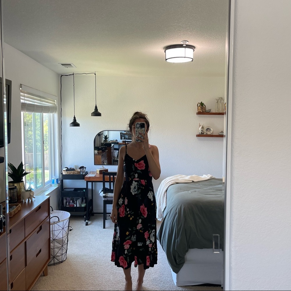 Black midi dress